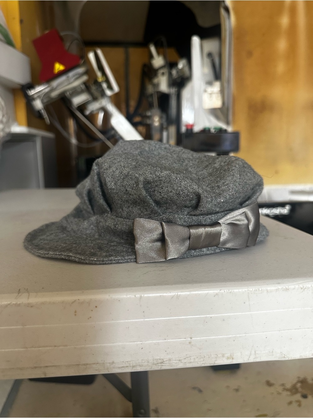 Gray Wool Bow Accent Women's Hat